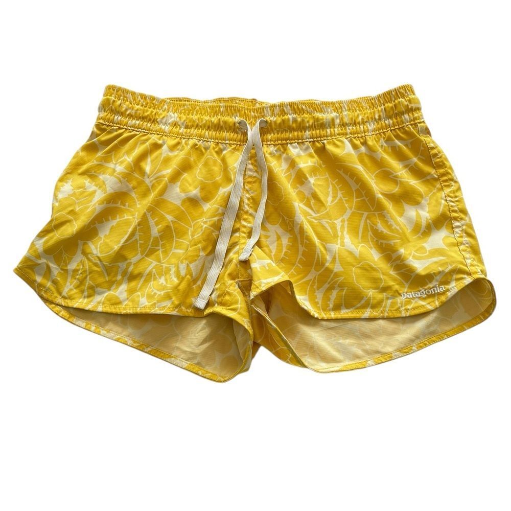 Patagonia Planing Floral Tropical Board Shorts White Yellow Size XS - Picture 2 of 8